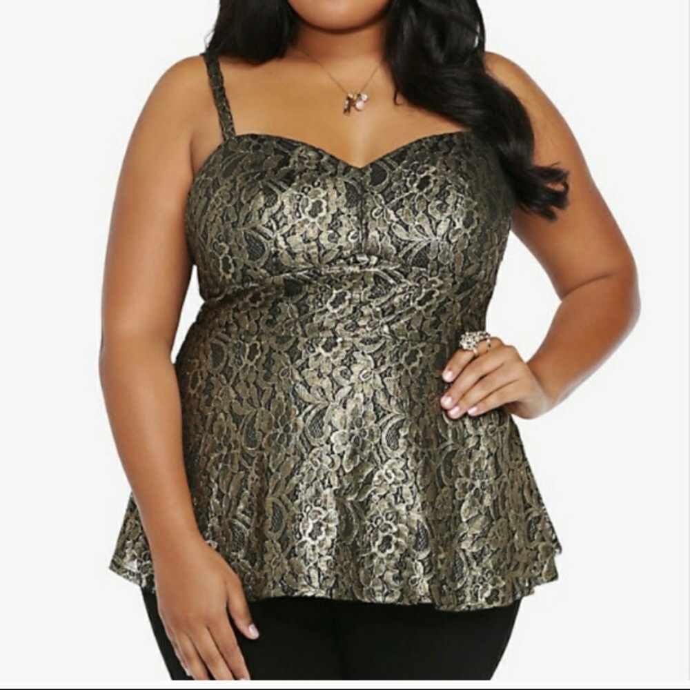Metallic Lace Bustier Top